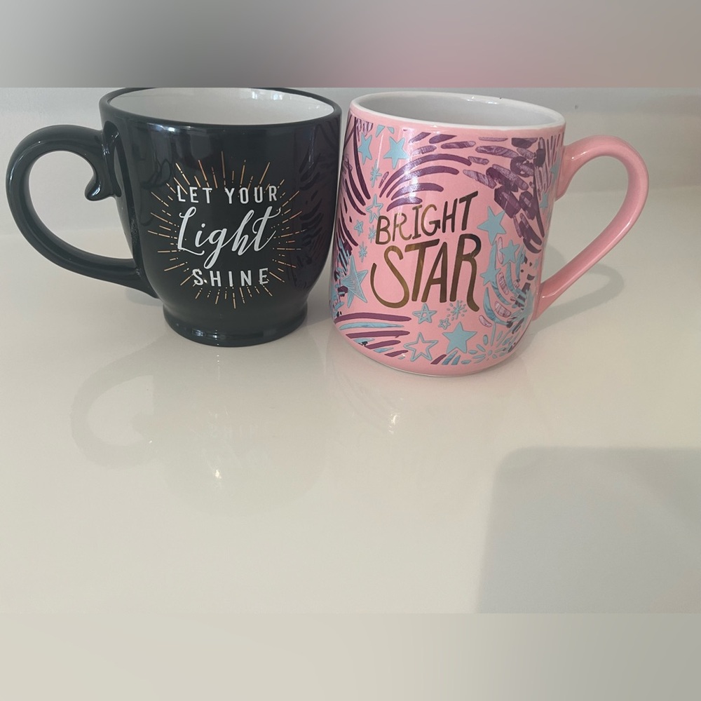 Lot set 2 positive coffee mugs